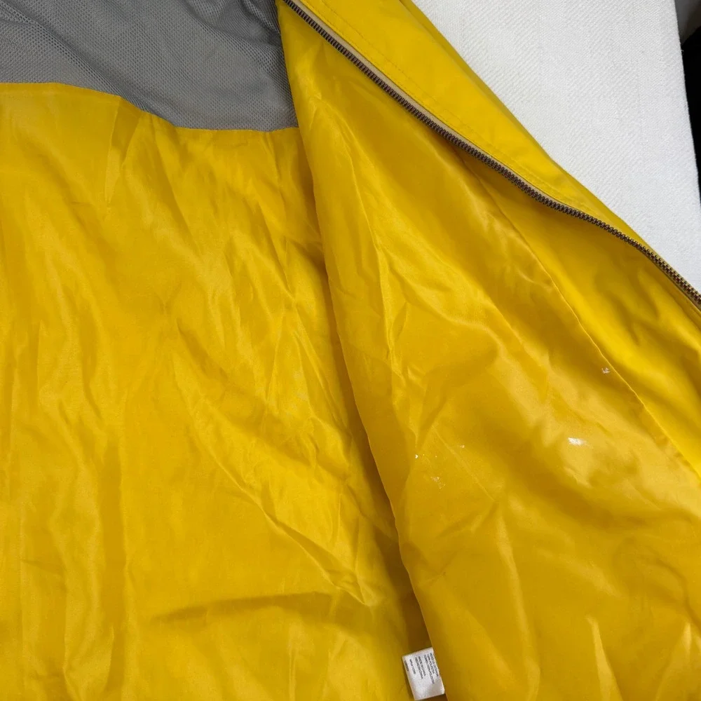 Weatherproof Vintage Yellow Hooded Rain Jacket Mens Medium Full Zip Windbreaker